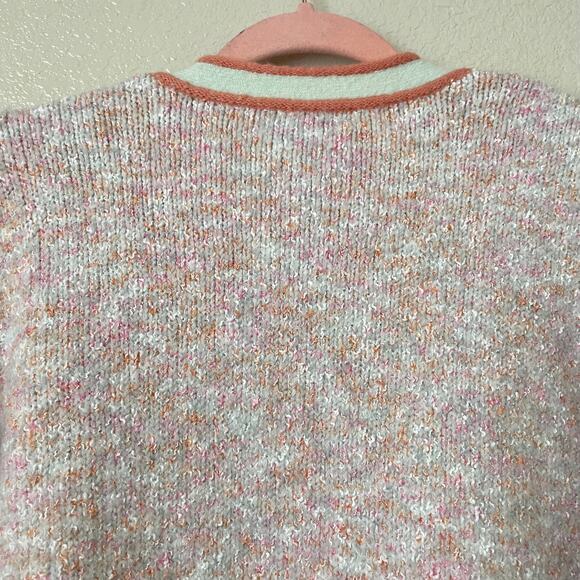 J. Crew Cardigan Womens Small Orange Pink Marled Sweater Lady Jacket Academia - Picture 7 of 11